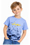 Boy's Adventure Written Camouflage Patterned Blue Color T-Shirt - 2