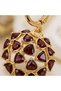 Bronze Earrings Authentic Jewelry Red Ruby Crystal Stone Round Topaz Model Vintage Women's Earrings - 4