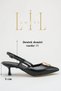 Women's Heeled Shoes - 5 cm Thin Heel Pointed Toe Open Back Stiletto Shoes Black Yanki - 8