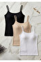 Women's 3-Pack 95% Cotton Ribbed Tank Top Set - Breathable & Soft Texture