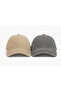Unisex 2-Piece Set Beige-Blue Streetwear Sports Hat Stonewashed Distressed Adjustable Back - 2