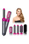5-in-1 Hair Rotating Dryer with Volumizer, Straightener, Comb and Curling Brush, Grey ! - 6