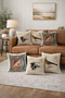 Vintage Bird and Evil Eye Figured Cushion Cover Set of 6 43X43 cm Digital Printing