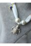 Bandana Scarf Necklace White Fabric Turtle Navy Blue Crab Red Moving Shrimp Pearl - 6