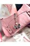 Shiny Bow Bag Charm Keychain Stylish Pearl Detailed Bag Charm Bag Ornament Thermos Accessory - 2