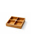 4-Compartment Wooden Organizer, Snack Box, Turkish Delight Box, Breakfast Box, Tea Bag Holder, Jewelry Box, 20X20 Cm, Box with Handle - 2