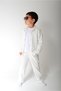 Boys' White Slim Fit Lycra Shirt+Badi+Jagger Bottom Set (100% Cotton) - 6