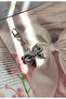 Shiny Bow Bag Charm Keychain Stylish Pearl Detailed Bag Charm Bag Ornament Thermos Accessory - 3