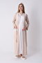 Women's Cotton Maternity Set - Lace Embroidered Pocketed Robe and Short Sleeve Nightgown 2-Piece Set - 2
