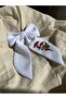 Retro Style Gardenia Fabric Hand Embroidery Large Size Bow Hair Clip - 2