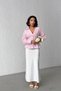 Women's Candy Pink Waist-Slit Shirt with Pleated Detail and Stylish Buttons V-Neck Shirt - 3