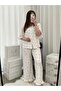 Women's Patterned Wrinkled Short Sleeve Pajama Set with Underwear - 6
