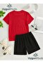 Canvas Feather Printed T-Shirt Shorts Summer Children's Set - 2