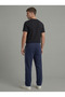 Men's Navy Blue Color Side Piping Baggy Sweatpants with Back Pockets, Comfortable Fit - 6