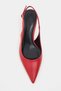 Megy Red Matte Back Open Buckle Detail Pointed Toe Women's Heeled Shoes - 5