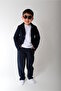 Boys' Dark Blue Slim Fit Lycra Shirt + Bib + Jagger Bottom Set (100% Cotton) - 5