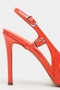 Ladonia Orange Patent Leather Back Open Buckle Detail Women's Heeled Shoes - 4