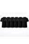 Unisex Basic Cut 100% Cotton Soft Textured Black Crew Neck T-Shirt Pack of 6