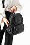 Y.S.Deri Women's Backpack Suitable for Daily Use Multi-Pocket Washable Faux Leather 30*25 cm Vegan Bag