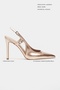 Ladonia Dore Patent Leather Open Back Buckle Detail Women's Heeled Shoes - 2