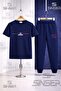 Children's Yan One Line Printed T-Shirt Tracksuit Set