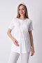 Maternity Pajamas Dressing Gown 3-Piece Set Lace Collar Pocketed Buttoned Breastfeeding Cotton Viscose Maternity Pajamas - 2