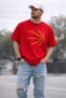 Basketball Ball Stripe Printed Unisex Oversize T-Shirt – Cotton Crew Neck Casual T-Shirt