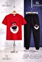 Children's Bear Smiling Face Printed T-Shirt Tracksuit Set