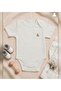 Kids 3-Piece Baby Bodysuit Set Cotton Teddy Bear Embroidered Short Sleeve Pocketed Bodysuit Ecru Gray Red Set - 2