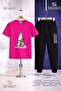 Children's Bear Surf Sea Printed T-Shirt Tracksuit Set