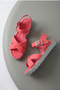 Girl's Baby Comfortable Open-Front Wedge Heeled Buckle Flexible Easy-To-Wear Sandals Slippers - 5