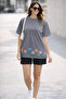 Unisex Oversize T-Shirt with Sequential Floral Pattern and Bottom Print – Cotton Crew Neck Casual T-Shirt
