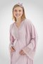 New Season Dusty Rose Maternity Summer Lace Detailed Design Short Sleeve Dressing Gown Nightgown Set