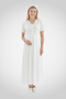 New Season Ecru Maternity Summer Lace Detailed Design Short Sleeve Dressing Gown Nightgown Set - 6