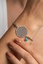 Accessories Flower of Life Evil Eye Beaded 18+5 cm Adjustable Silver Color Women's Steel Bracelet - 2