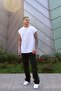 Unisex Black Zero Sleeve Crew Neck Oversize Casual Basic Sleeveless T-shirt