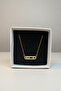 Accessories Minimal Bar Gold Color Steel Women's Necklace with Fixed Stone, 43+5 cm Adjustable - 4