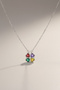 Accessories Colorful Stone Magnetized Open-Close Stainless Steel Clover Necklace (42+5 cm) - 3