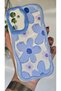 Samsung Galaxy A34 Case Pastel Blue Daisy Pattern Colorful Silicone Cover with Camera Protection