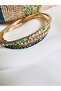 Zircon Stone Waterway 3-Piece Gold Bracelet with Rubber Bands - 4