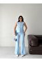 Buttoned Vest, High Waist, Slit-Cut Trousers Set - 7