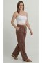 Brown Women's Muslin Trousers – Palazzo Model, Wide Legs, Comfortable and High Waist - 5