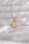 316L Steel Gold Color Mixed Enamel Moon Figure Tarot Necklace