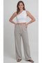 Gray Women's Muslin Pants – Palazzo Model, Wide Legs, Comfortable and High Waist