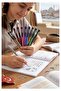 Glitter Ballpoint Pen 7 Colors Pensan Jely Glitter Pilot Pen Ergonomic Grip Soft Writing Black Notebook - 6