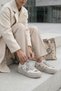 Ai̇da Original Kri̇stebell Imported Women's Sports Shoes with Text and Stone Details Beige