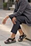 Noemi̇ Genuine Leather Padded Heel Women's Sandals Black