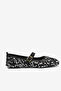 Women's Black Silver Comfortable Fit Sequin Buckle Daily Ballerinas - 2