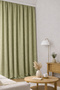 Linen Look Blackout Light-Proof Extra Foam Single Panel Living Room Background Curtain Cream - 3