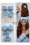Luxury Velvet Towel Bow Makeup Bandana Wristband Rubber Band Flower Buckle Combination Set Blue